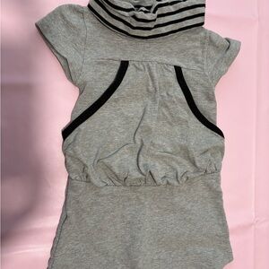 Stylish Gray Striped Kids Dress